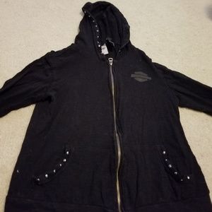 Harley Davidson light hooded zip up hoodie